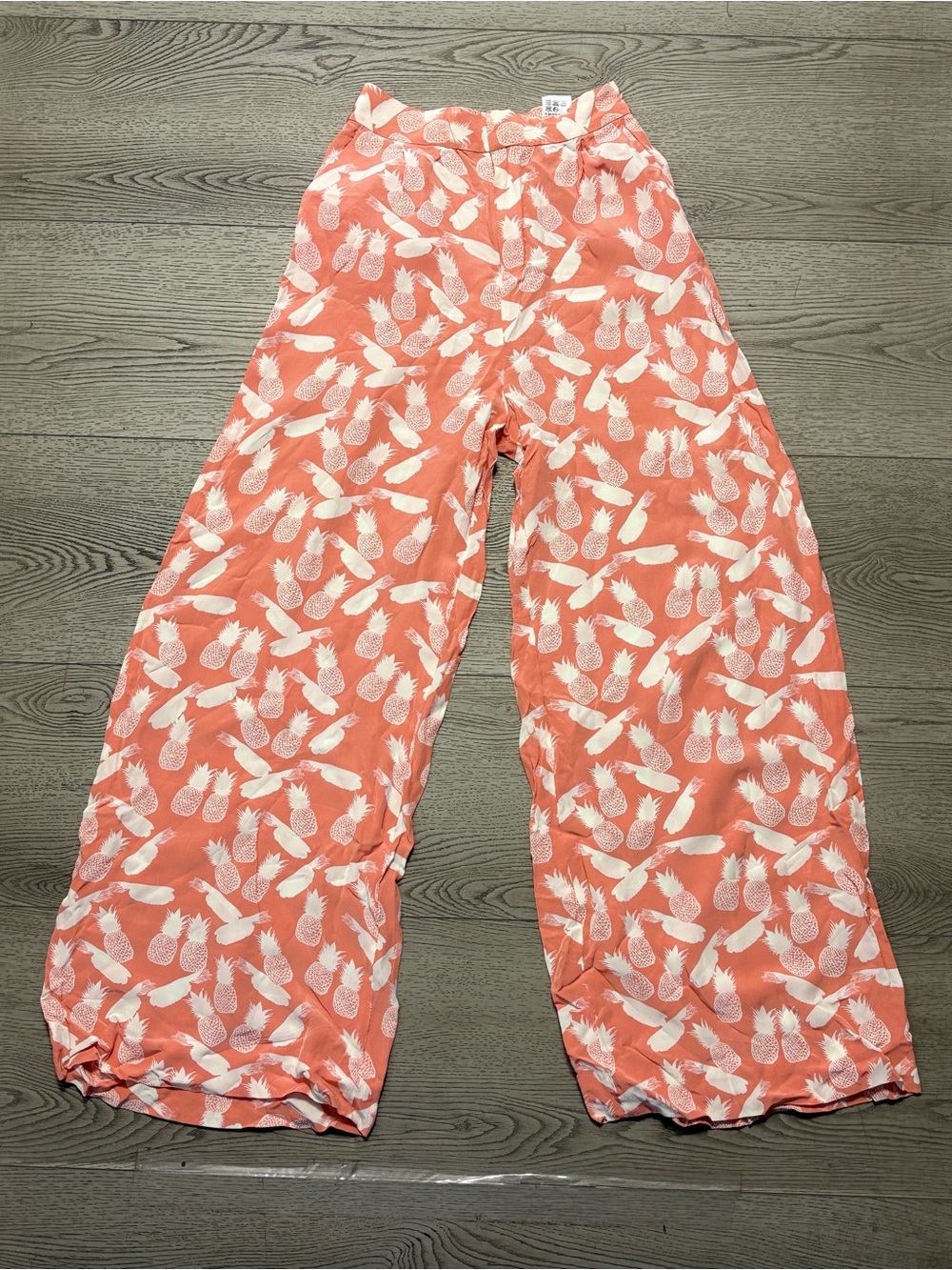 And others stories Coral Pineapple Print Wide-Leg
